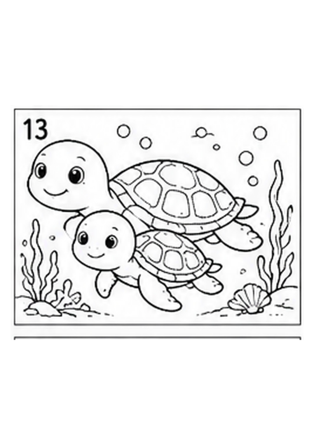 Under the Sea Printable Colouring Book — Ocean Life Illustrations