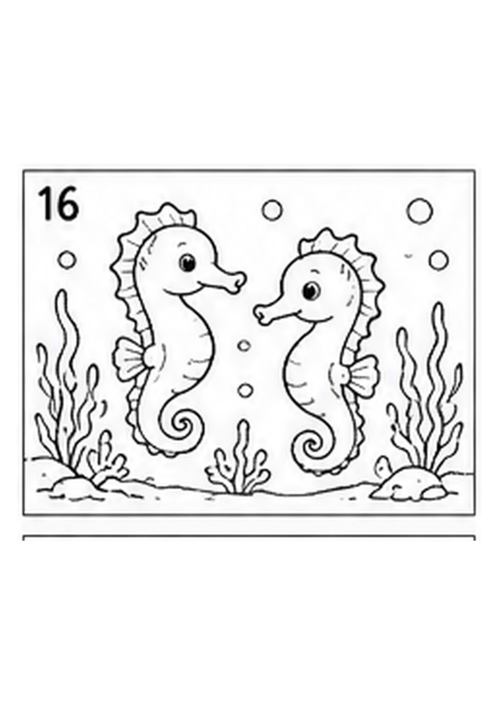 Under the Sea Printable Colouring Book — Ocean Life Illustrations