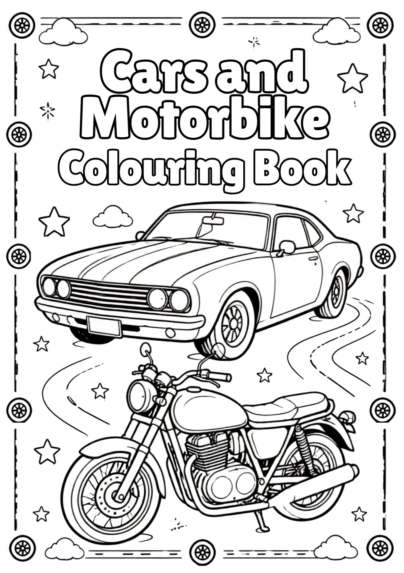 Car and Motorbikes Colouring Book 🚗🏍️