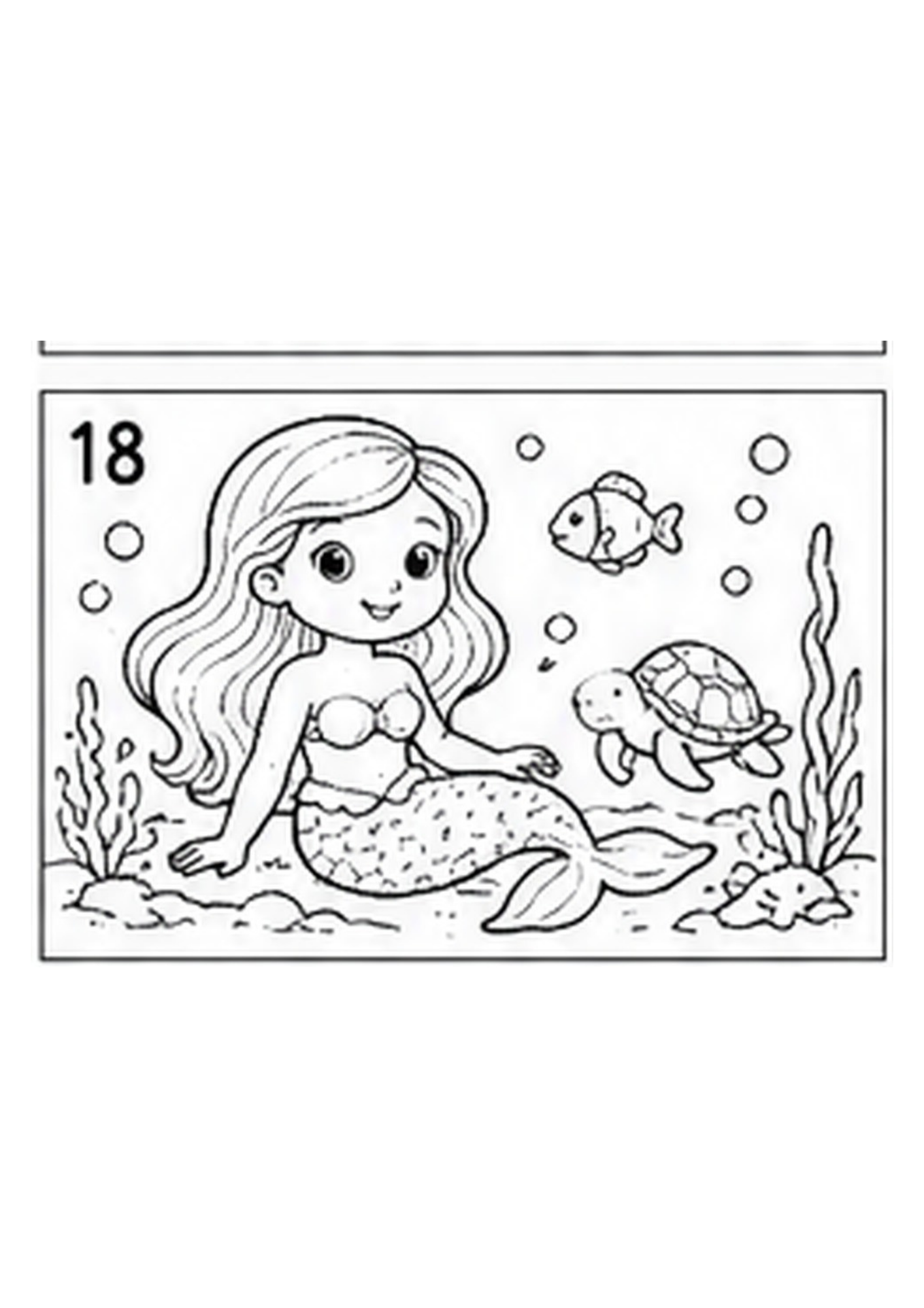 Under the Sea Printable Colouring Book — Ocean Life Illustrations