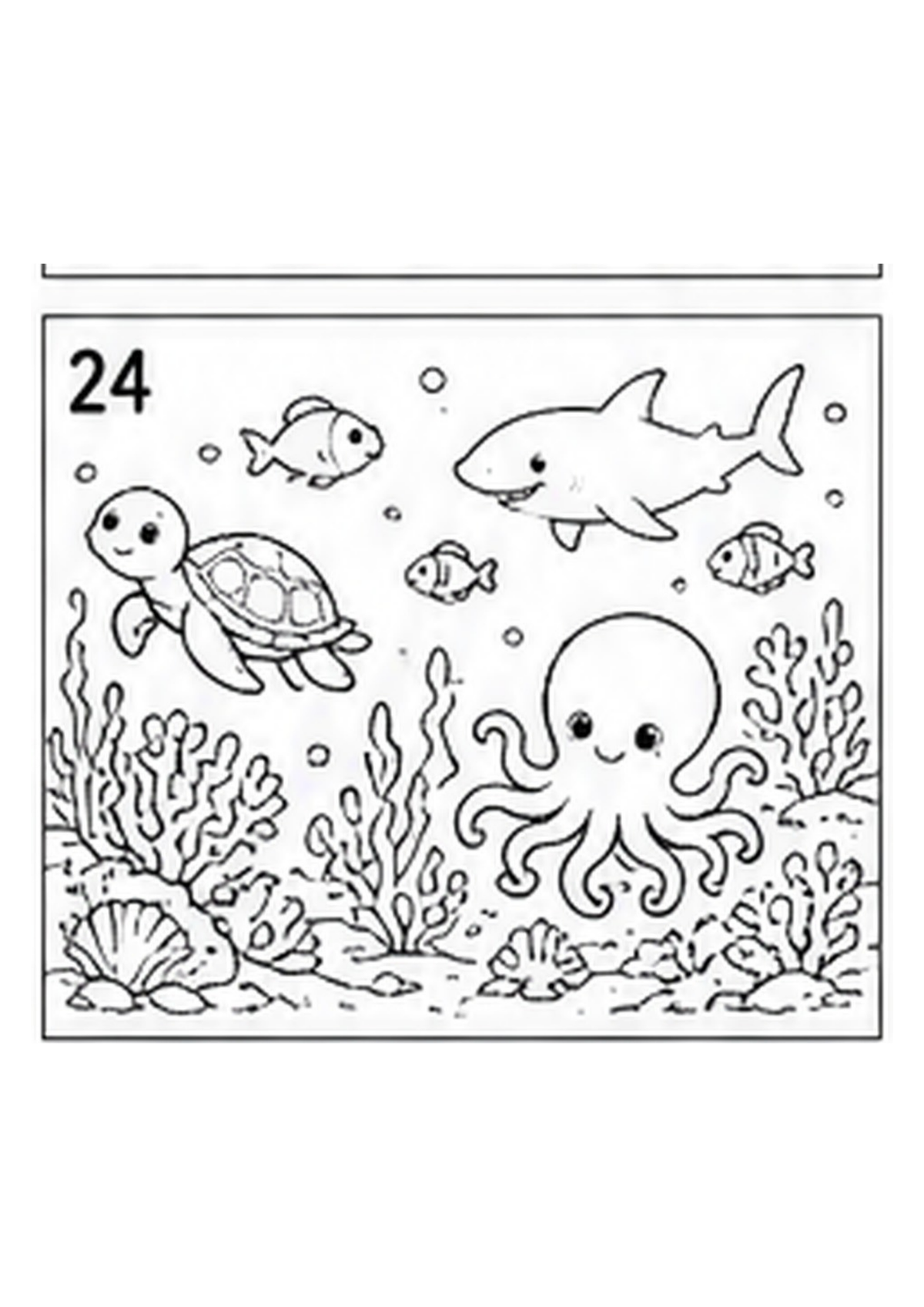 Under the Sea Printable Colouring Book — Ocean Life Illustrations