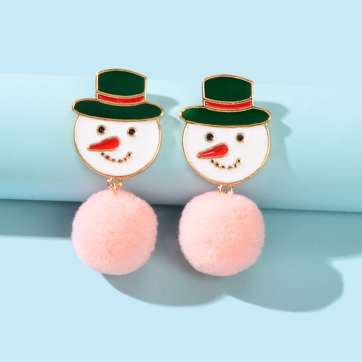 Novelty Snowman Earrings Colourful Christmas Dangle Stud Jewellery Party Gift