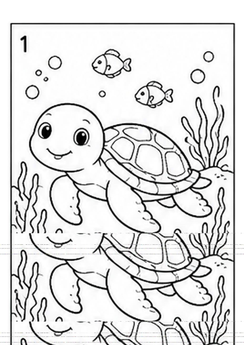 Under the Sea Printable Colouring Book — Ocean Life Illustrations