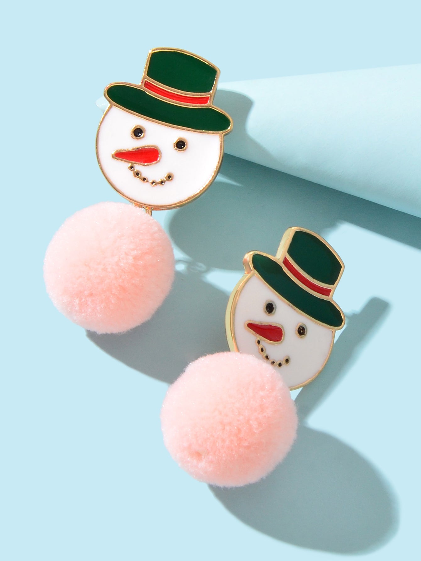Novelty Snowman Earrings Colourful Christmas Dangle Stud Jewellery Party Gift