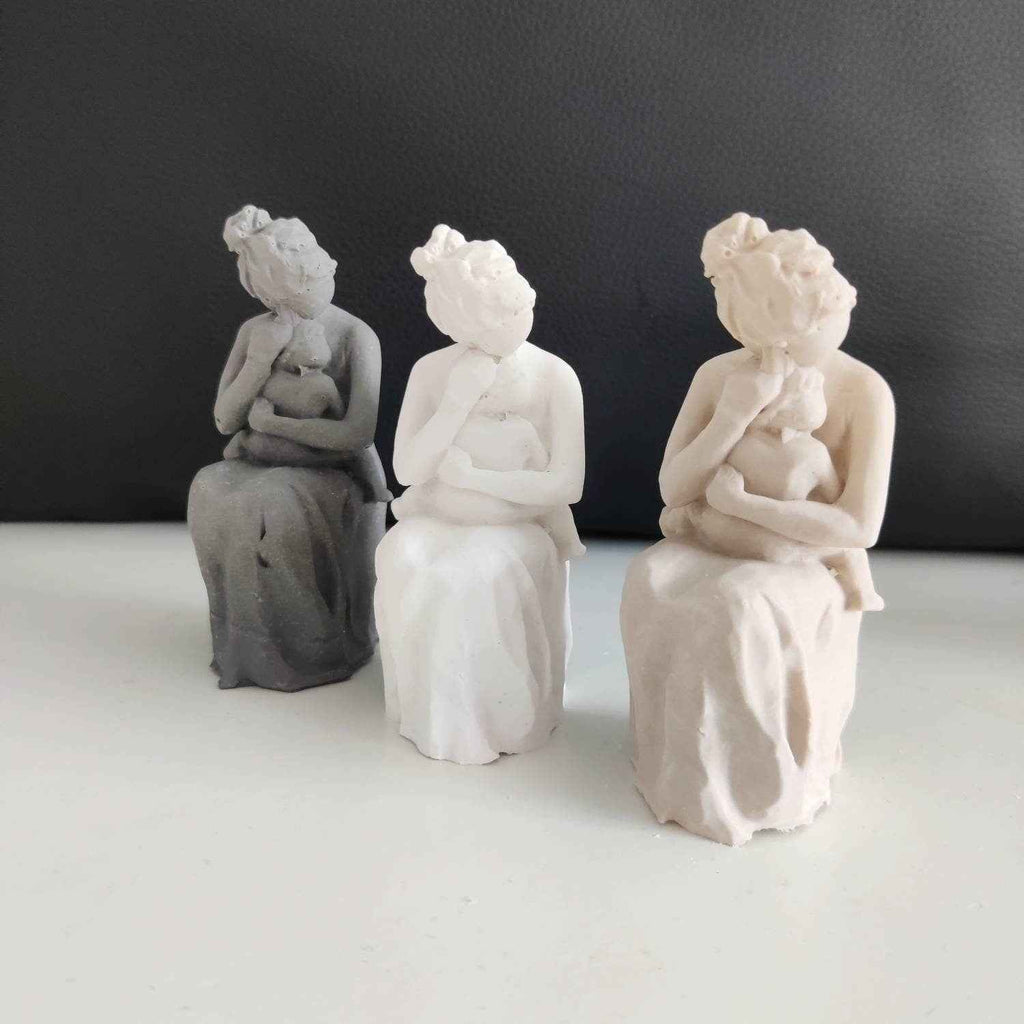 Handmade mother and child figurine small