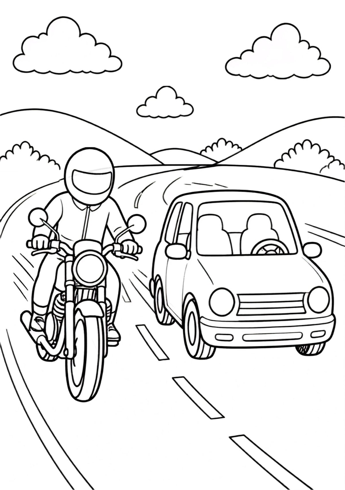 Car and Motorbikes Colouring Book 🚗🏍️