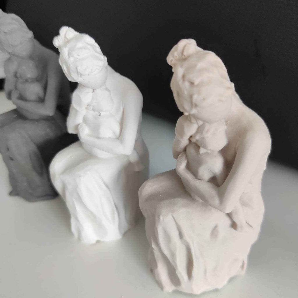 Handmade mother and child figurine small