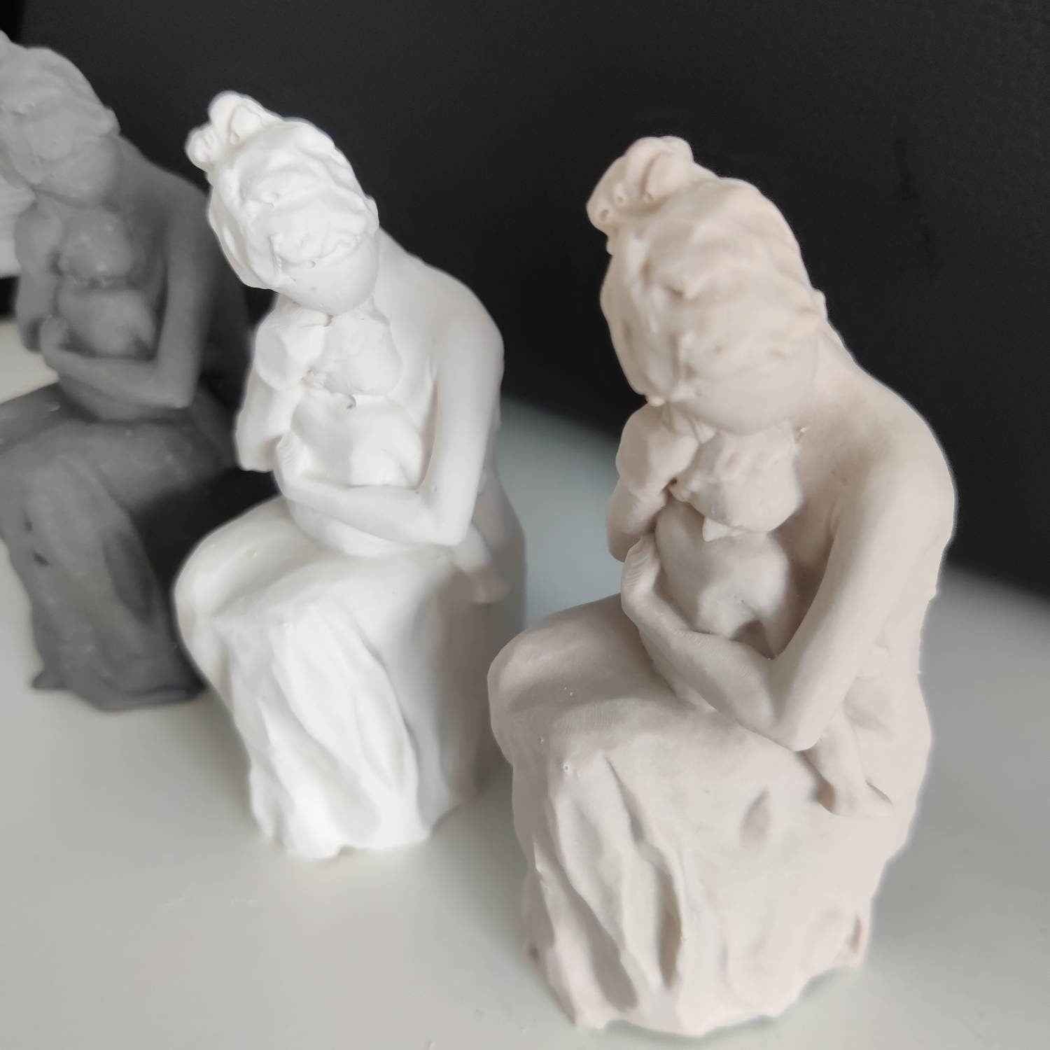 Handmade mother and child figurine small