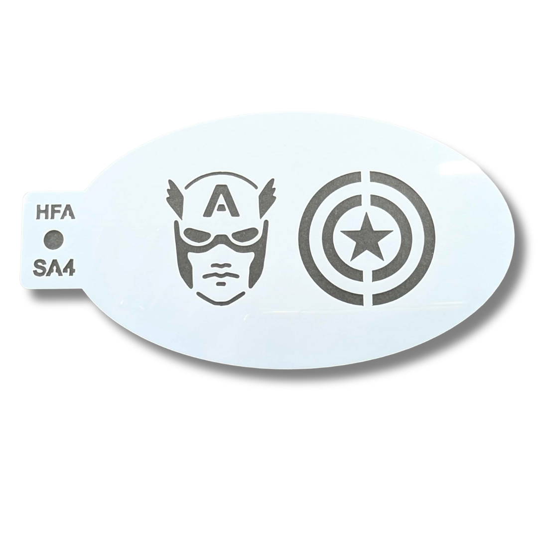 Cap't USA Face Painting Stencil