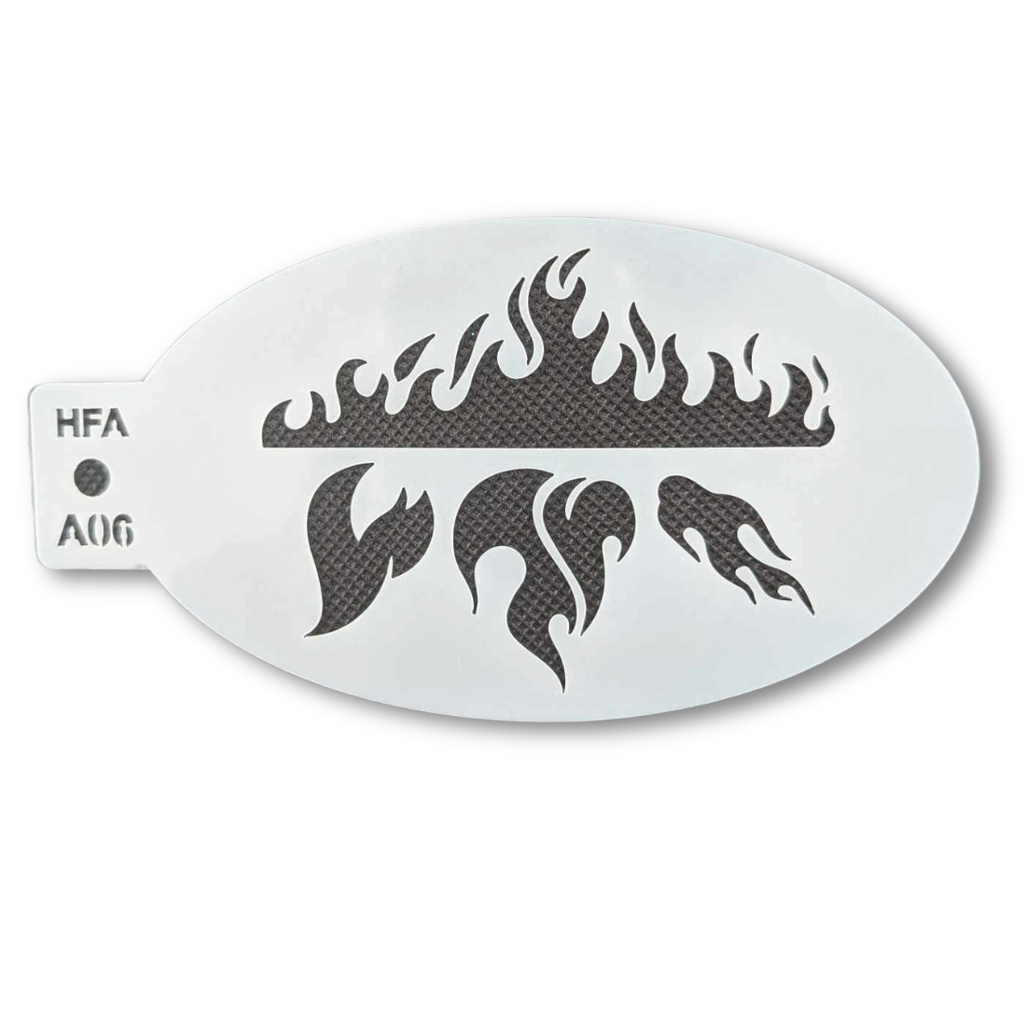 Flames Face Painting Stencil