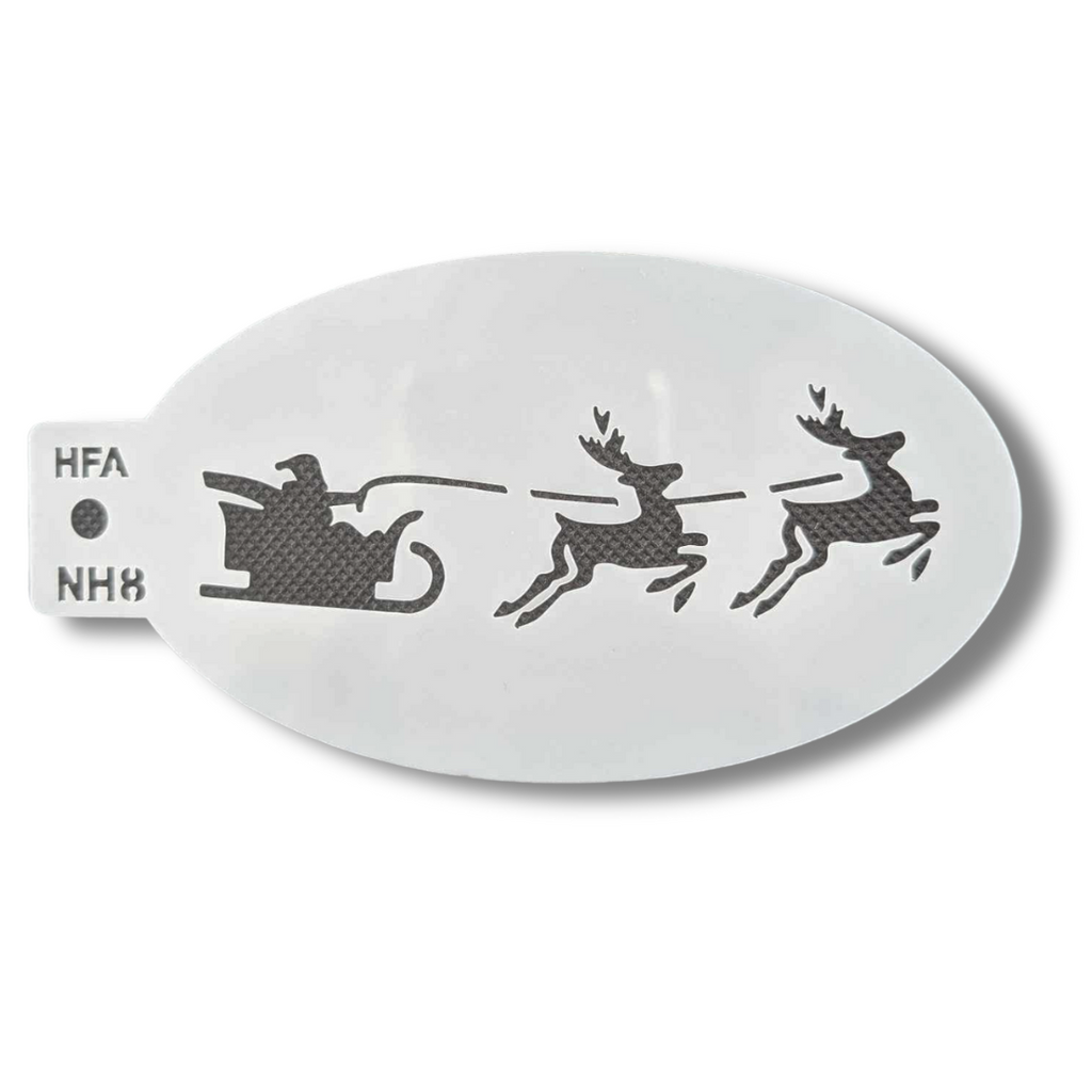 Santa Sleigh Face Painting Stencil