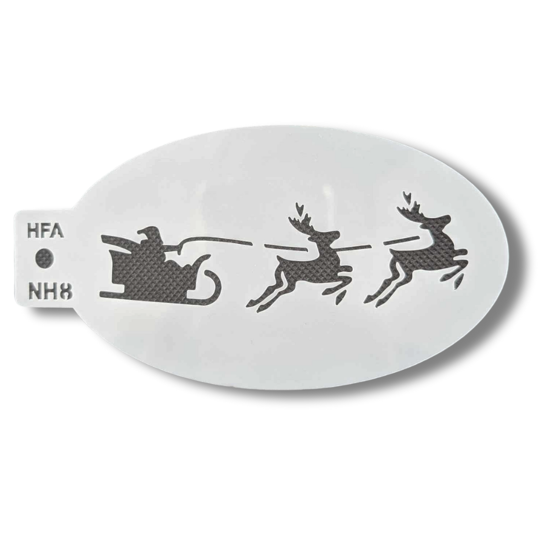 Santa Sleigh Face Painting Stencil