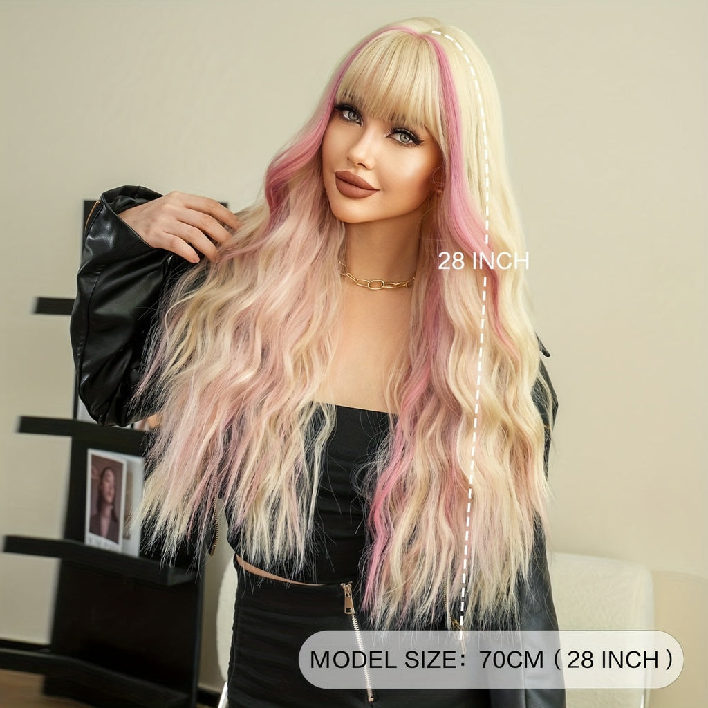 Highlight Curly Wig with Bangs