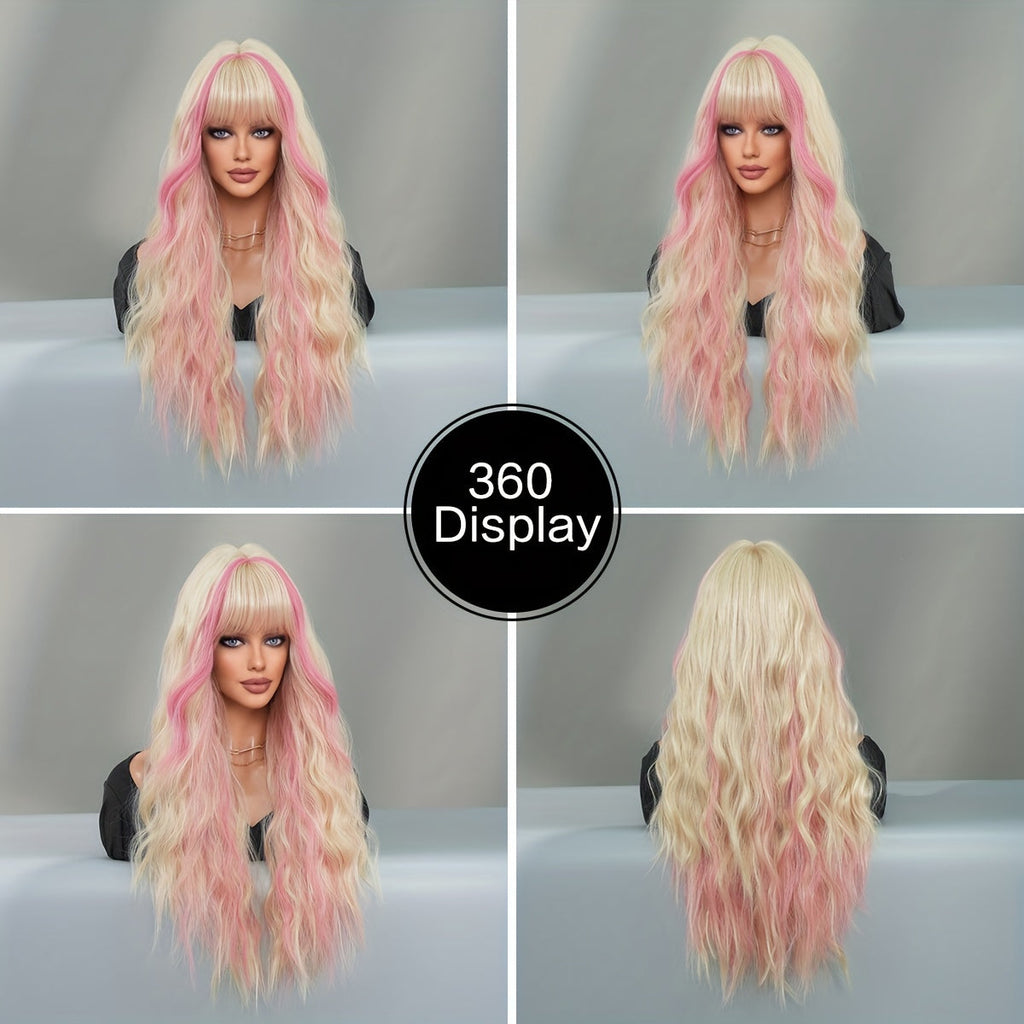 Highlight Curly Wig with Bangs