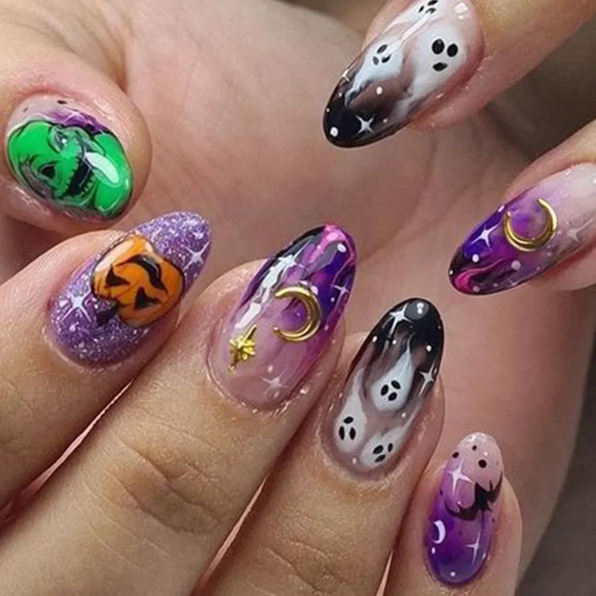 Purple Almond Press-On Nails