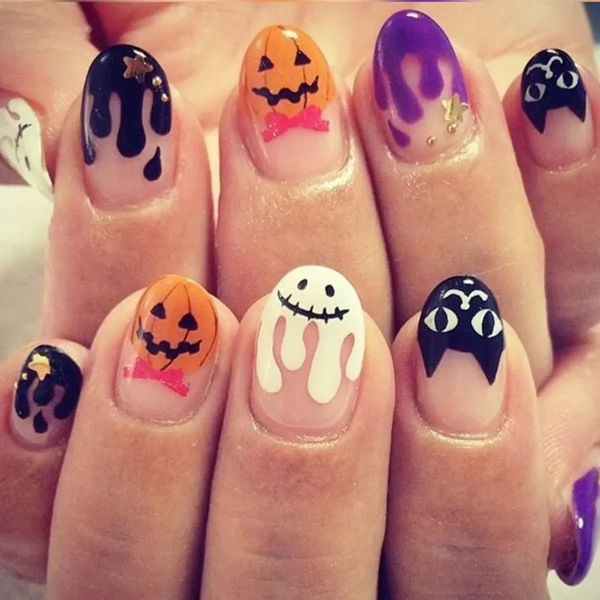 Purple Almond Press-On Nails
