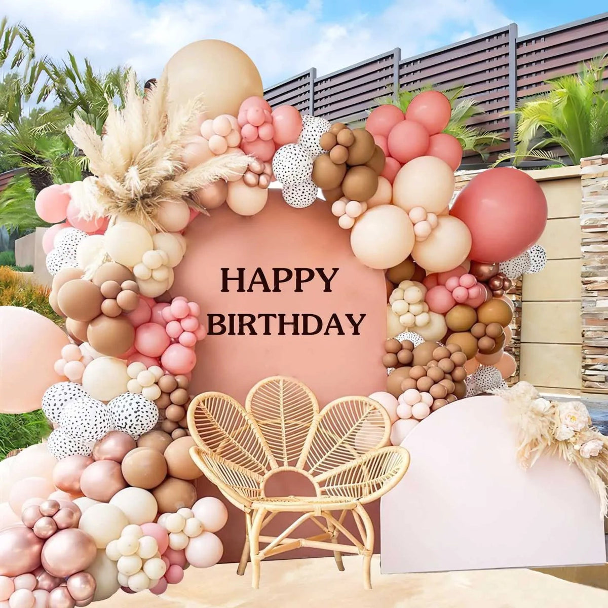 Boho Balloon Garland Kit – Blush, Terracotta & Rose Gold