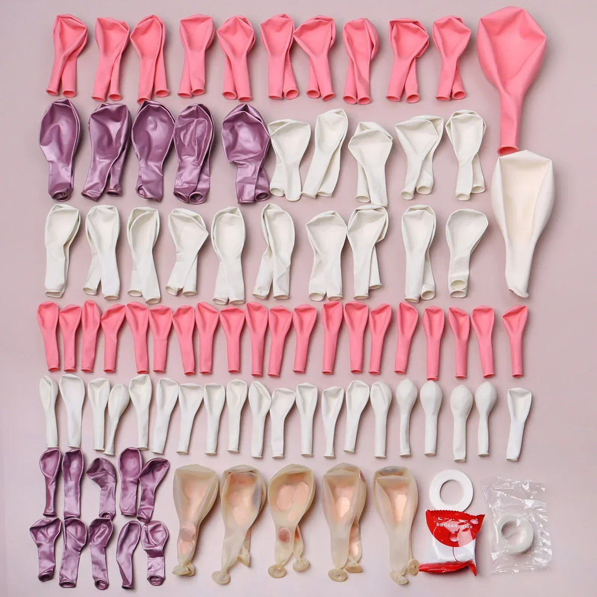 Macaron Pink Balloon Garland Arch Kit – 125 Piece Pastel Party Set