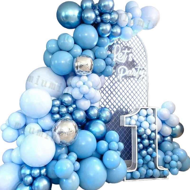 Macaron Blue & Cream Balloon Garland Arch Kit – 242 Piece Set