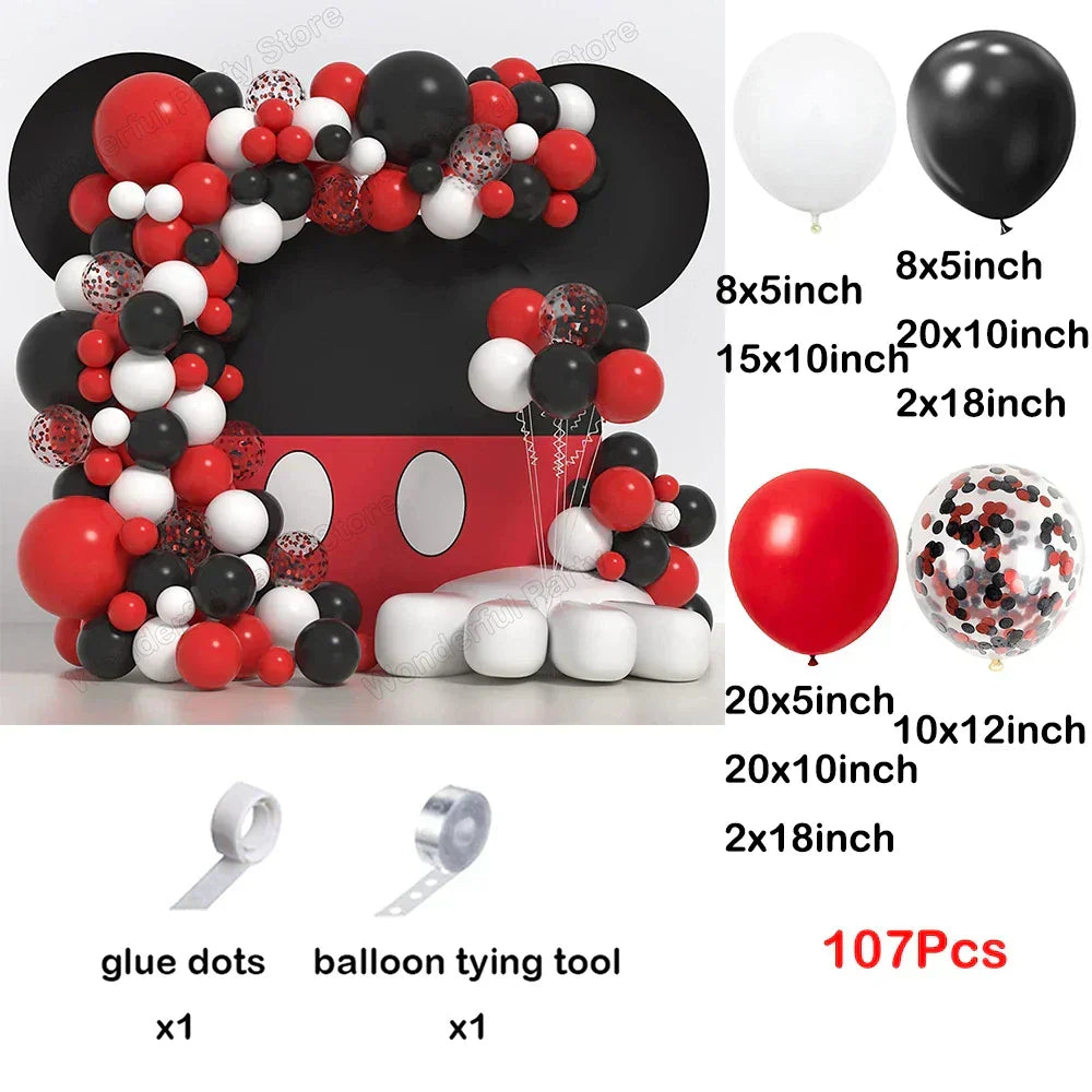 Red & Black Balloon Garland Arch Kit with Confetti Balloons