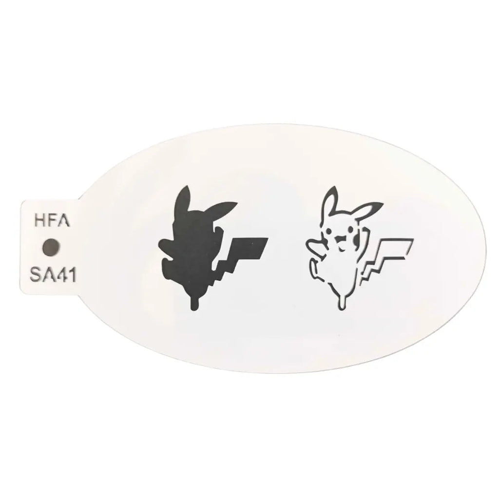 Dancing Pikachu Face Painting Stencil
