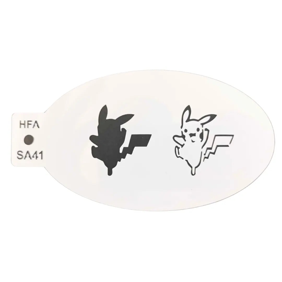 Dancing Pikachu Face Painting Stencil
