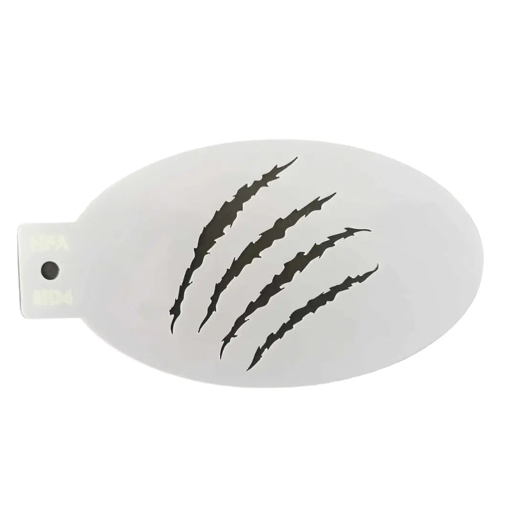 Claw Marks Face Painting Stencil