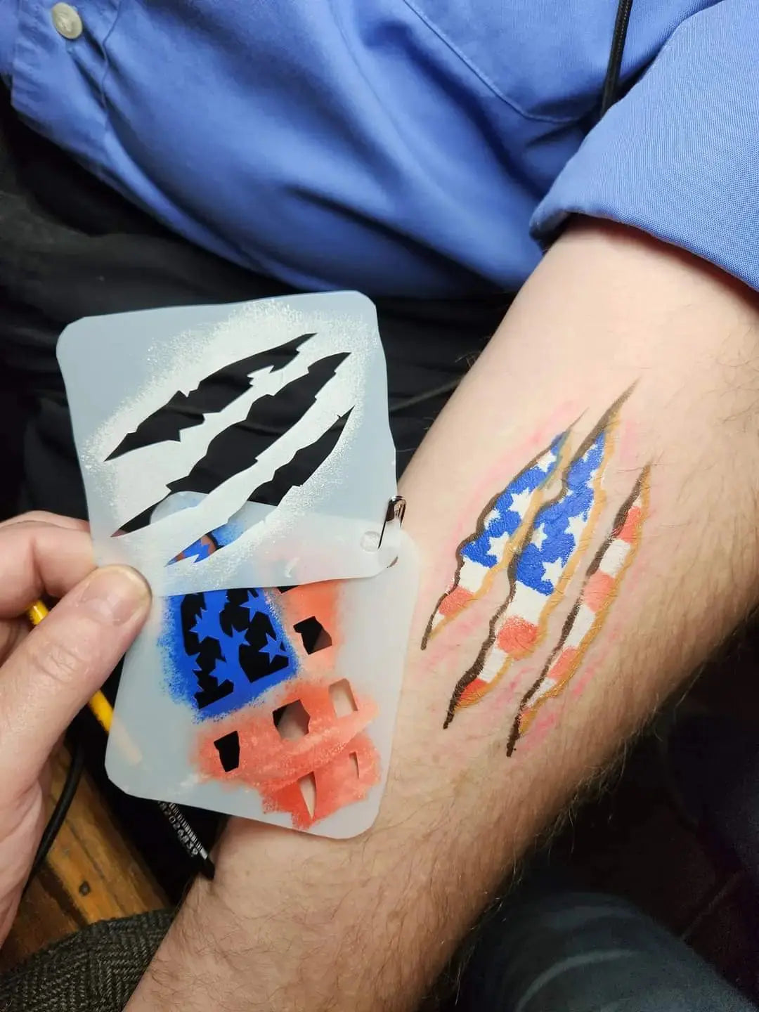 Claw Marks Face Painting Stencil
