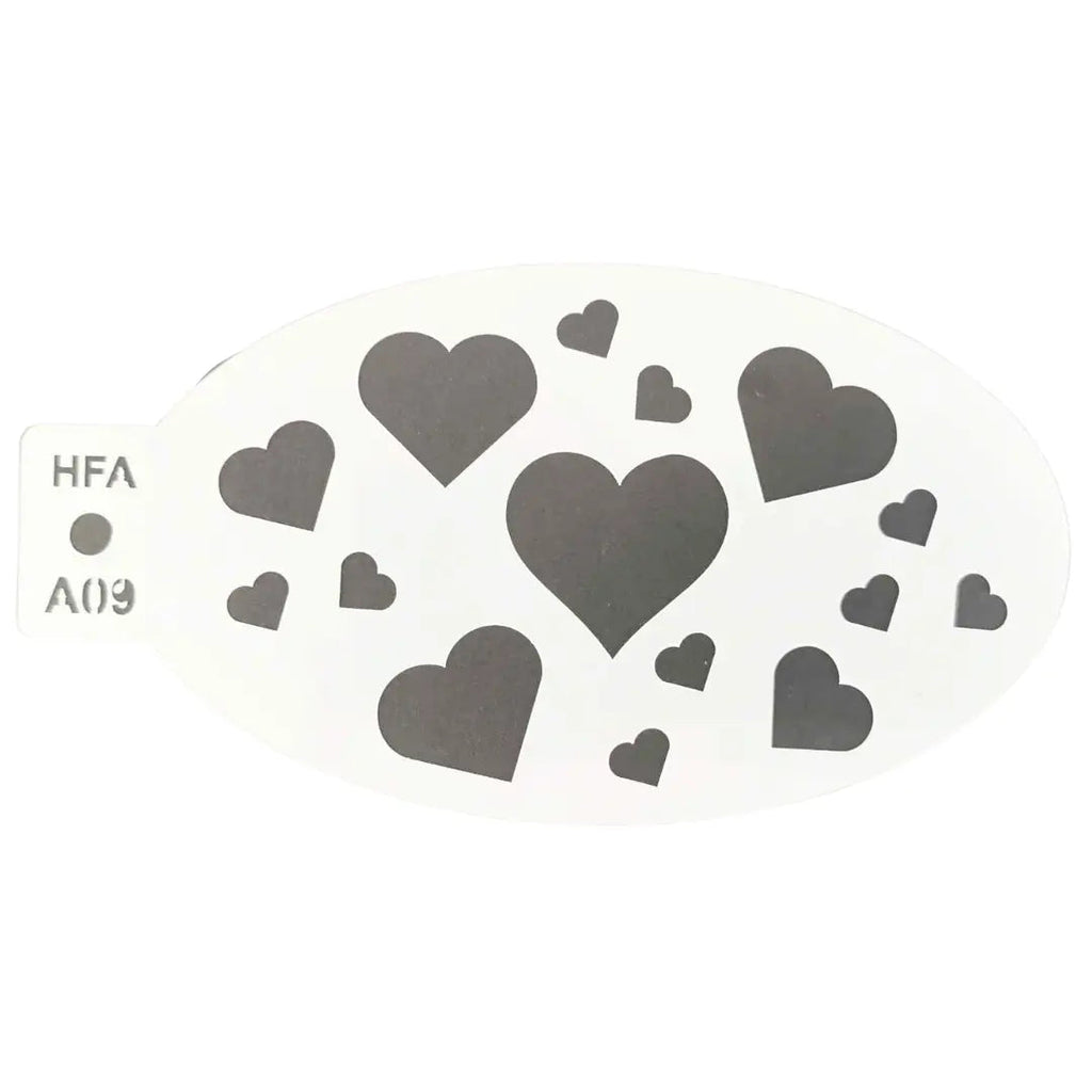 Hearts 2.0 Face Painting Stencil