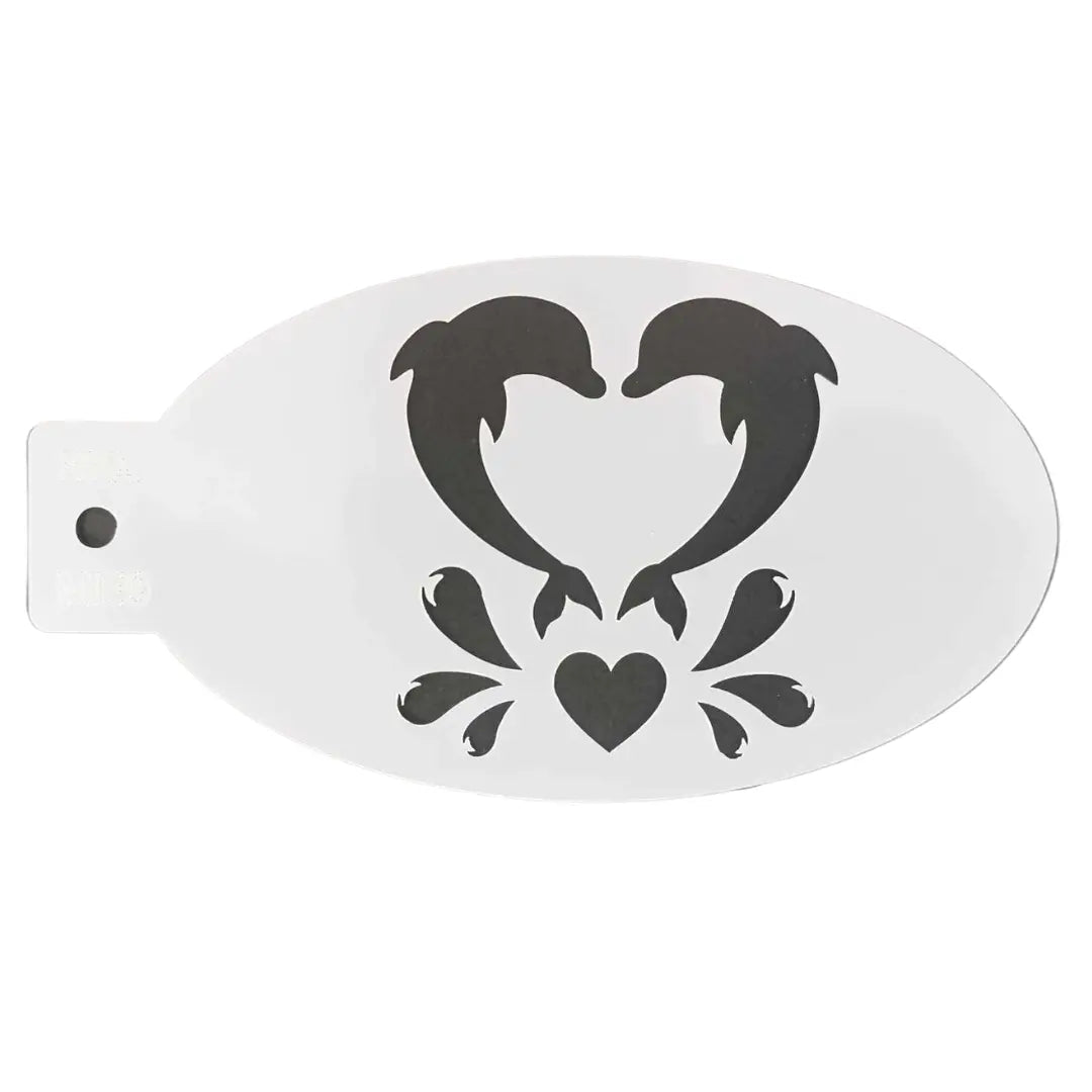Dolphin Love Face Painting Stencil