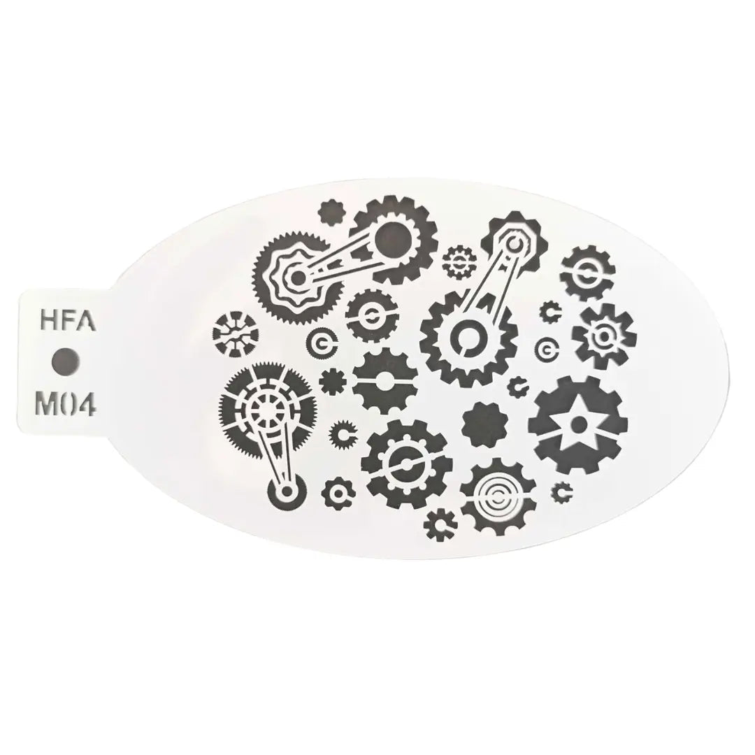 Gears Face Painting Stencil