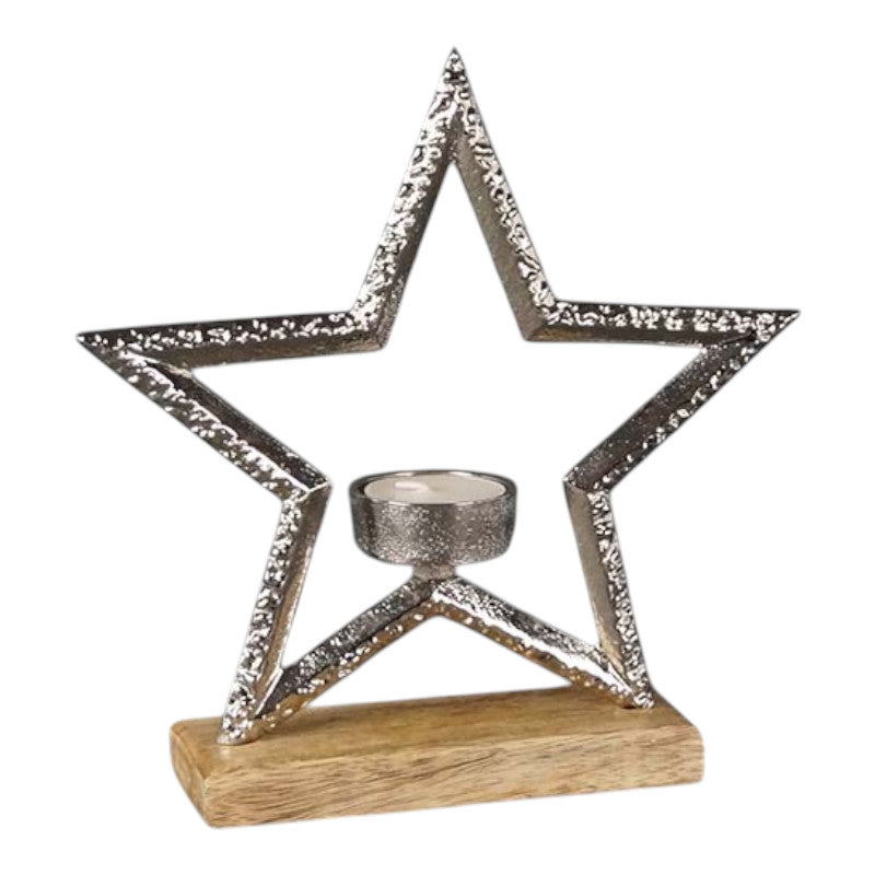 Metal Star Tealight L21.5xW5xH20cm