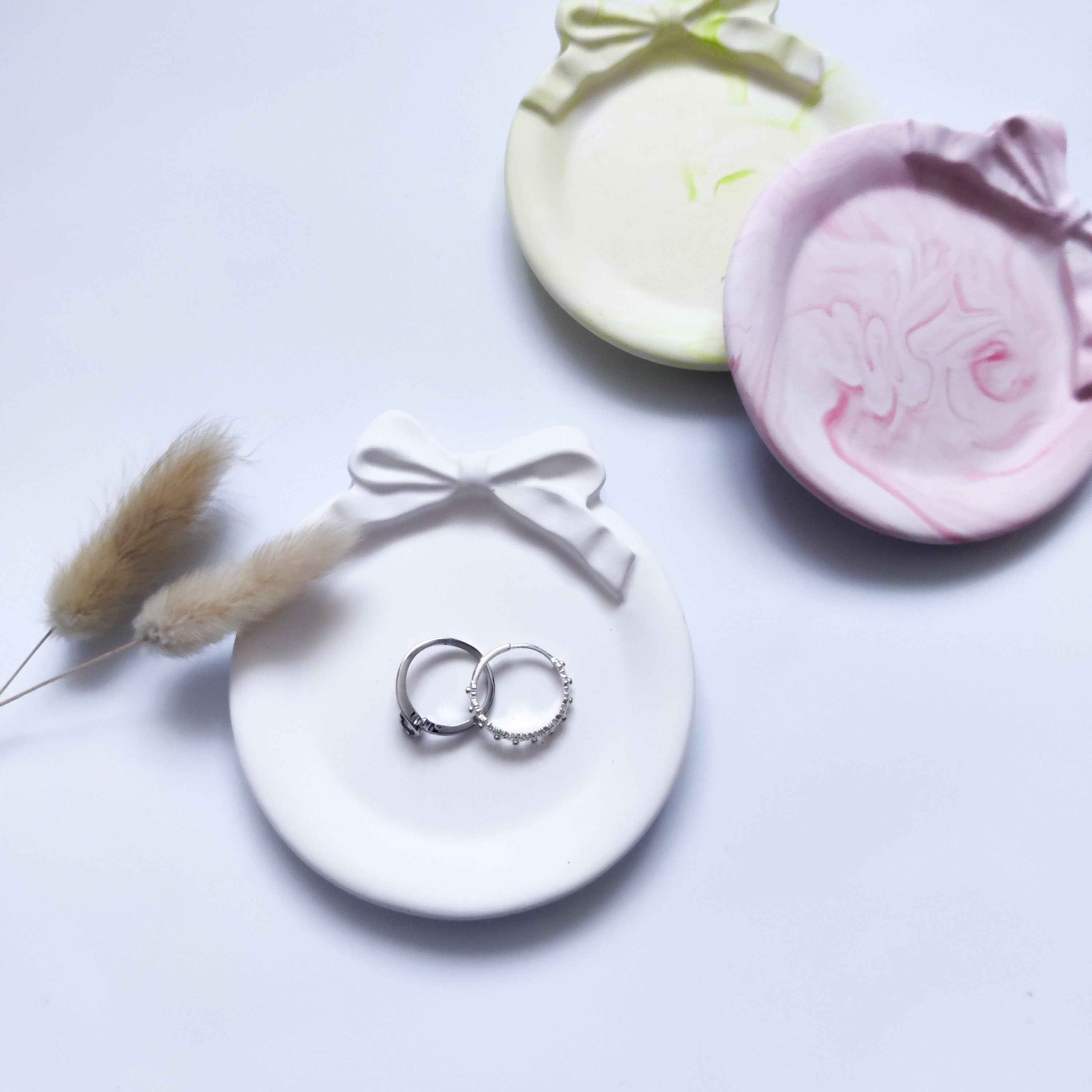 Ribbon small cute ring dish, wedding favour