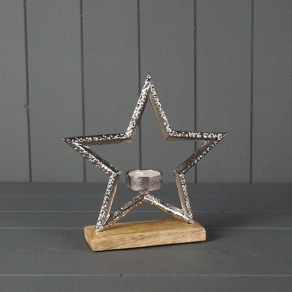Metal Star Tealight L21.5xW5xH20cm